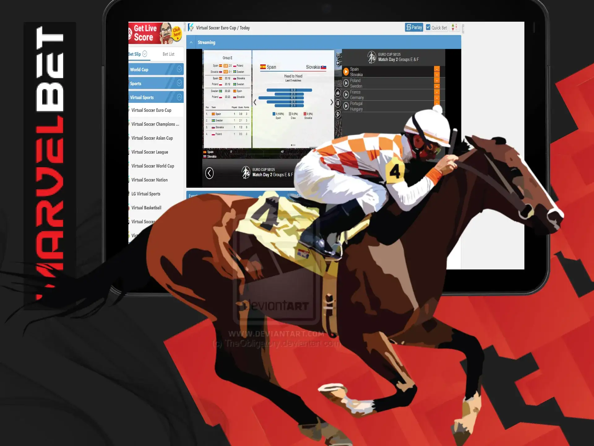 Bet on virtual sports as it was real at Marvelbet.