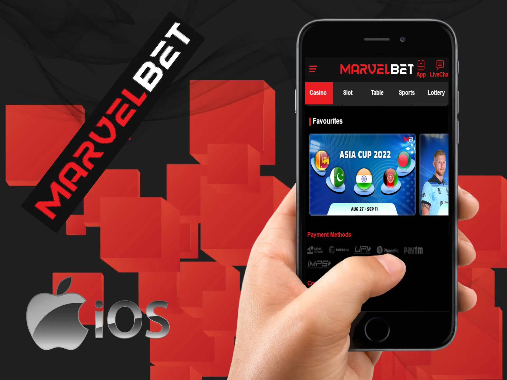 You can download the MarvelBet mobile app on your iPhone.