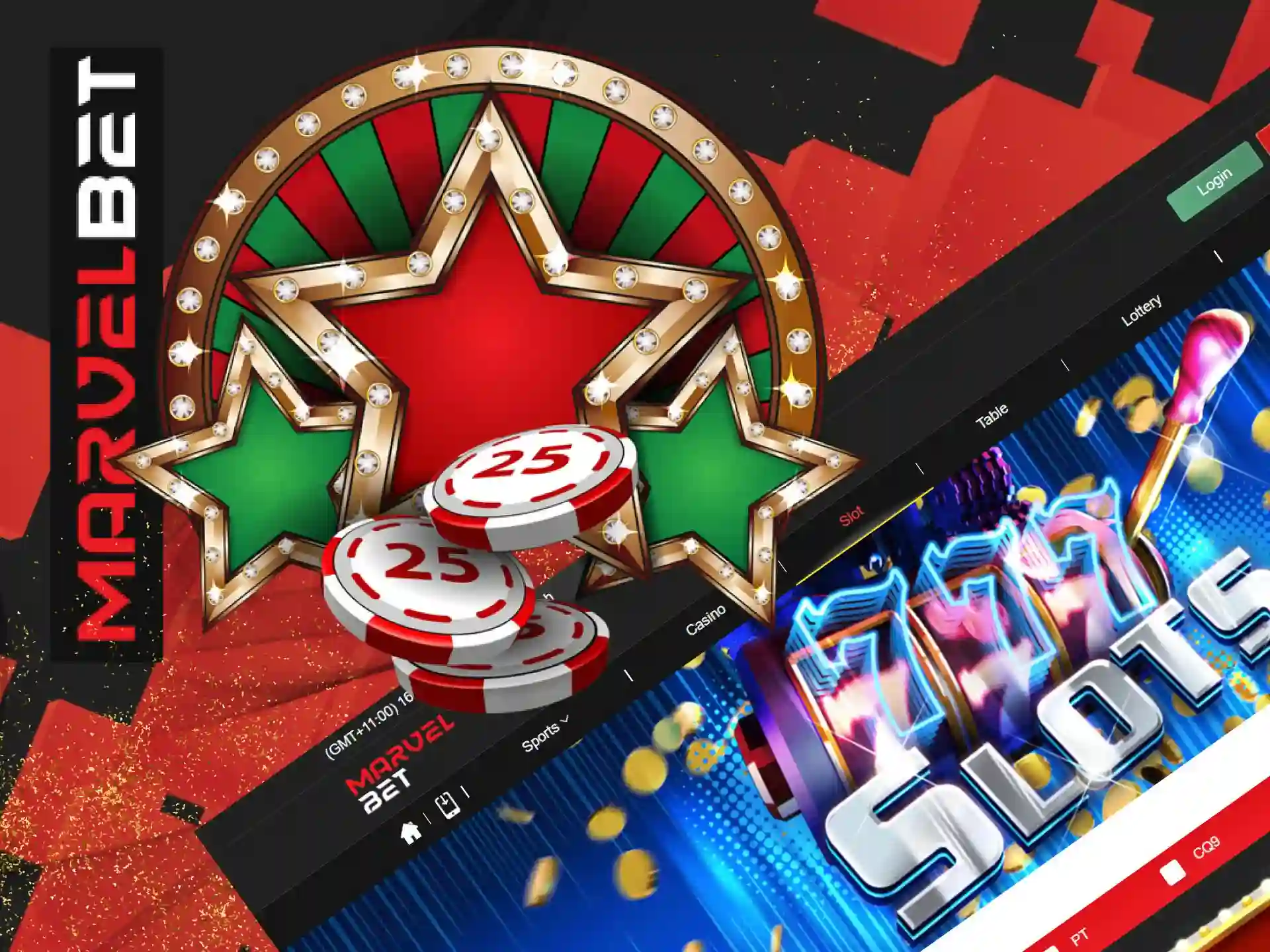 Play slots in the MarvelBet casino.