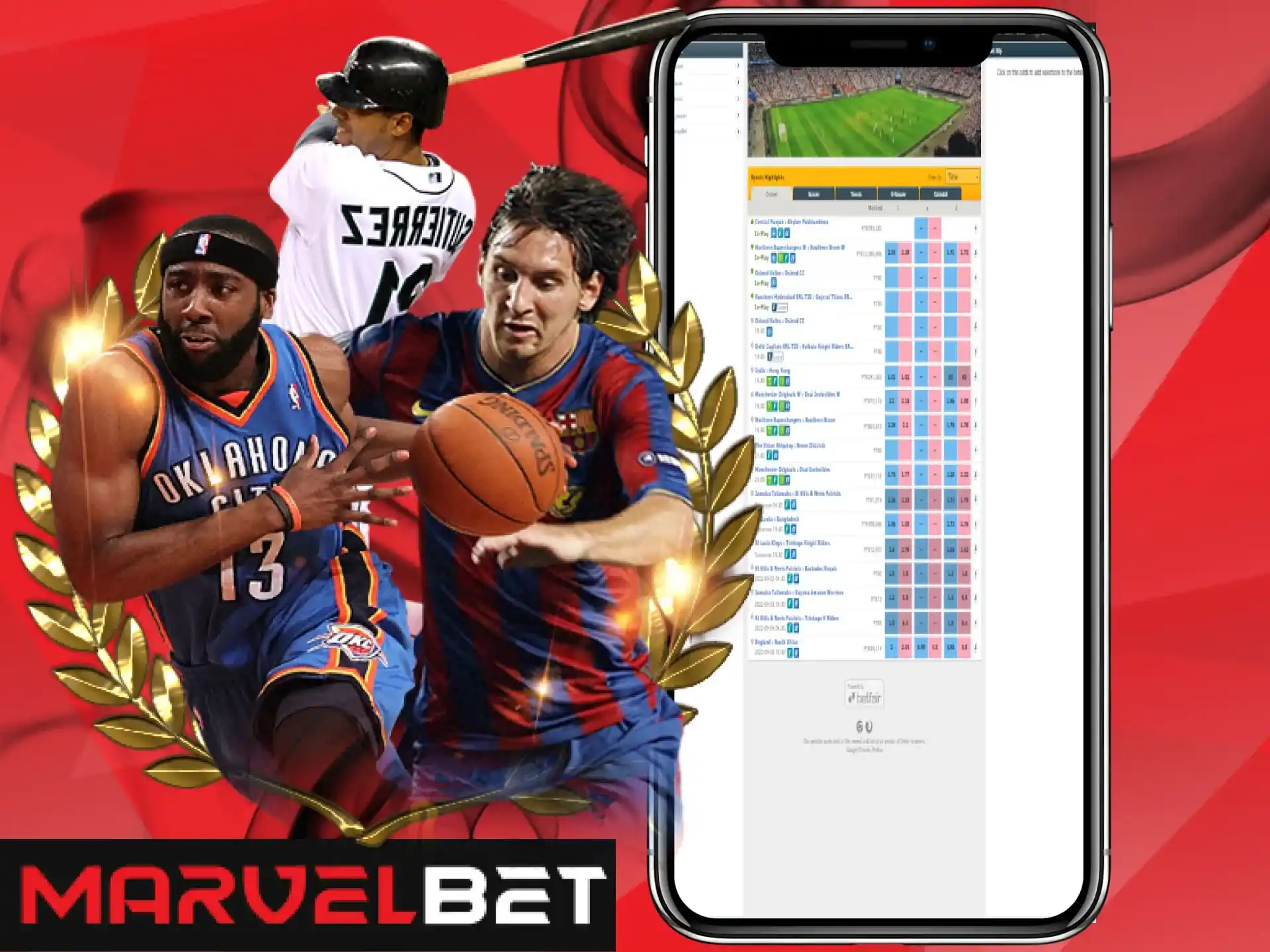 Place single and express bets and win it in the MarvelBet app.