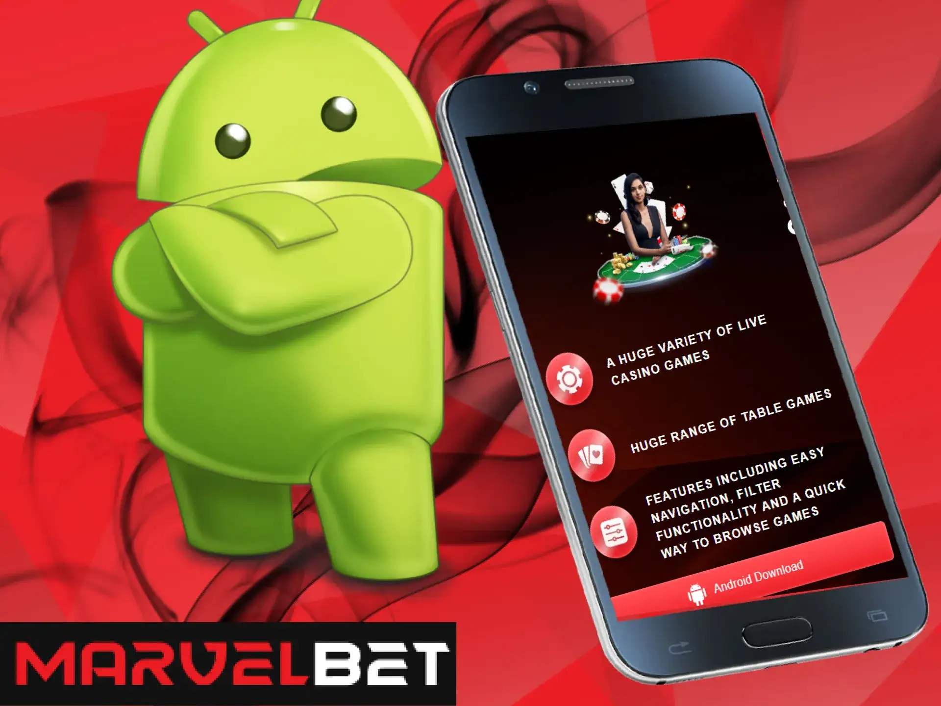 You can use MarvelBet via the mobile browser.