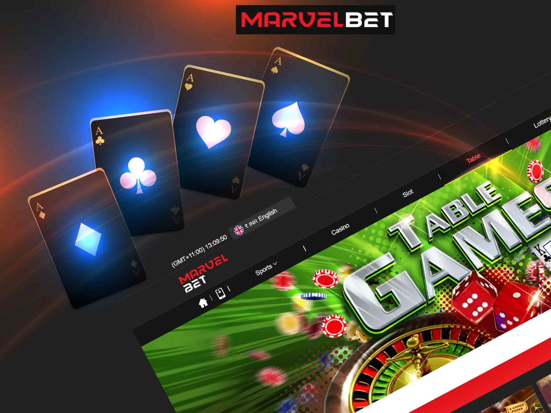 Play such board games as poker, baccarat, blackjack and others at MarvelBet