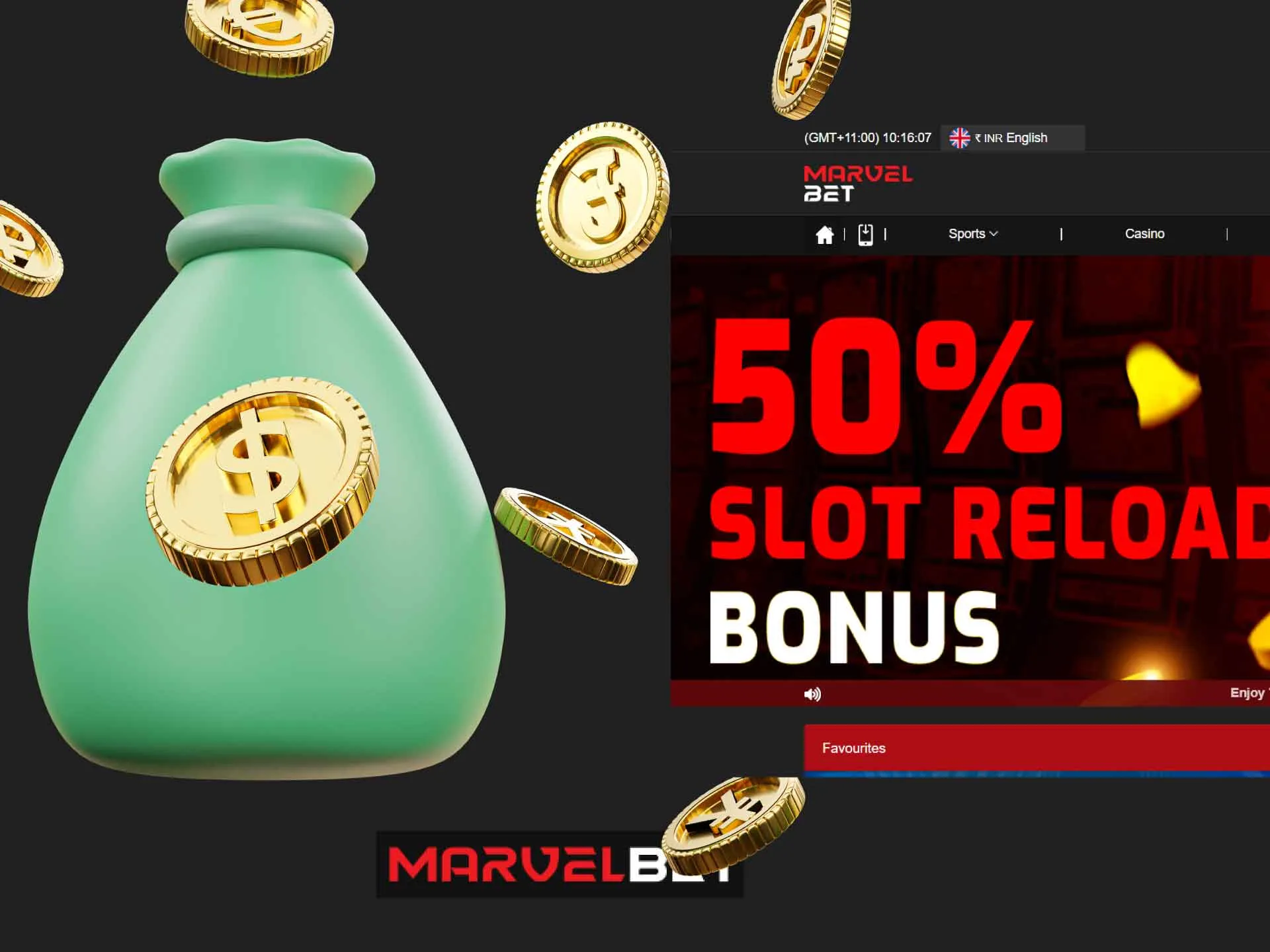 Increase your first deposit amount by claiming the MarvelBet welcome bonus.