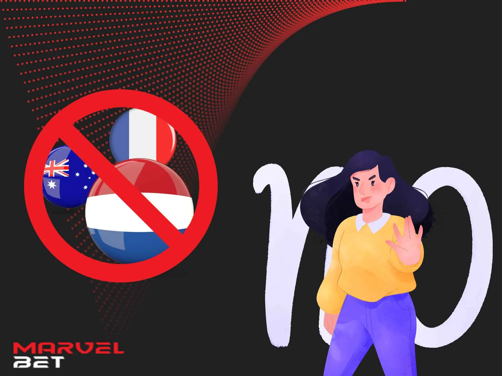 Curacao license doesn't allow MarvelBet operate in several countries.