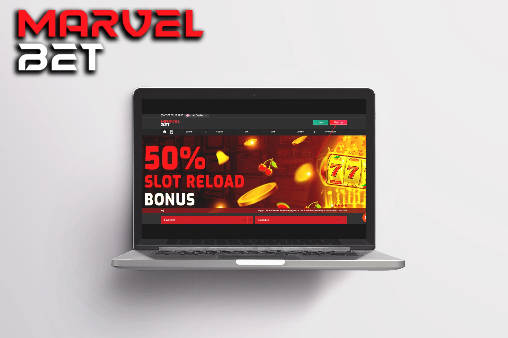 Opent the MarvelBet official website.